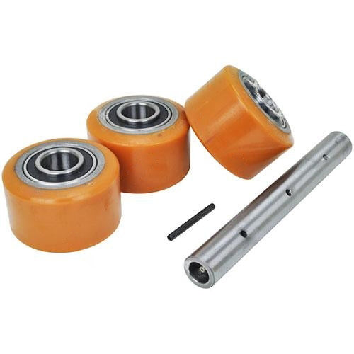 WH-746-AXLE-KIT Poly Wheels (3)/Brgs/Axle 95D) For Crown Forklifts