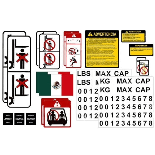 DECAL-KIT-SPANISH Universal Decal Kit (Spanish) For Doosan Forklifts